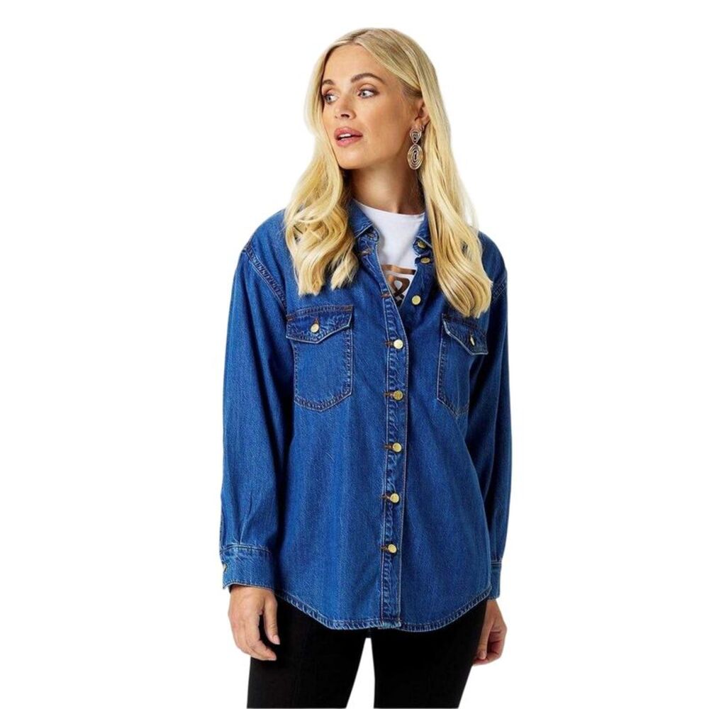 Biba Womens/Ladies Biba Denim Long-Sleeved Shirt / Blue